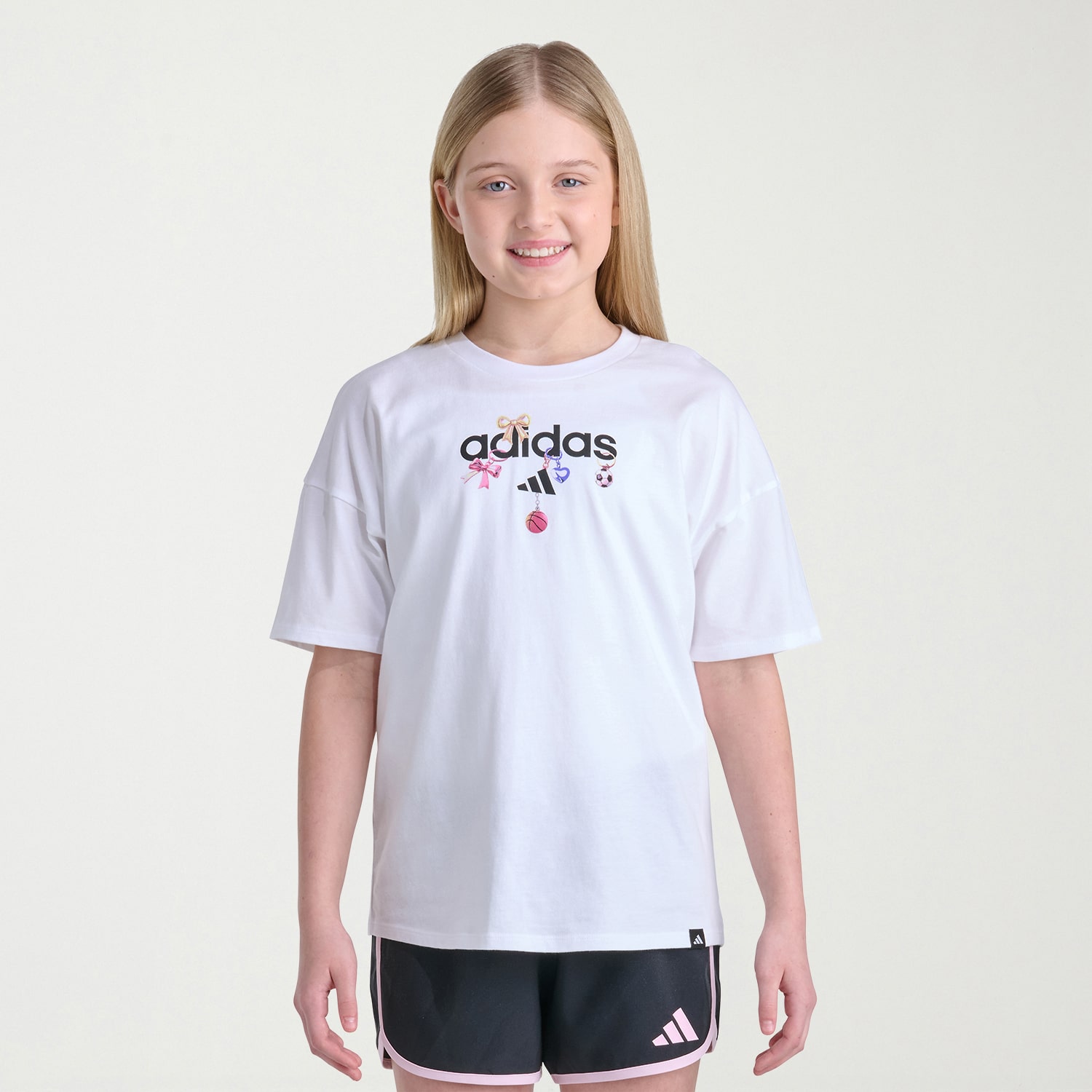 adidas Big Kid Girls Crew Neck Short Sleeve Active T-Shirt