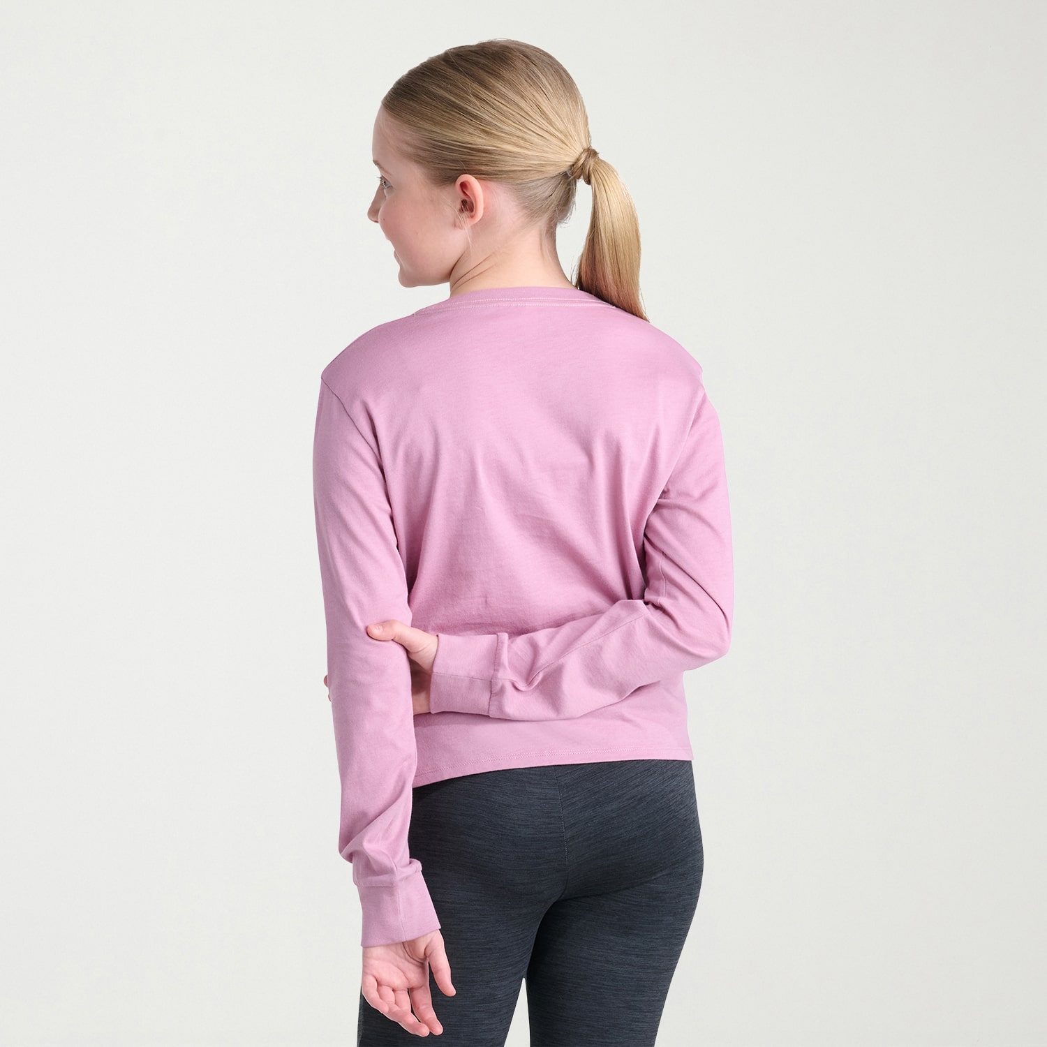 adidas Big Kid Girls Crew Neck Long Sleeve Active T-Shirt