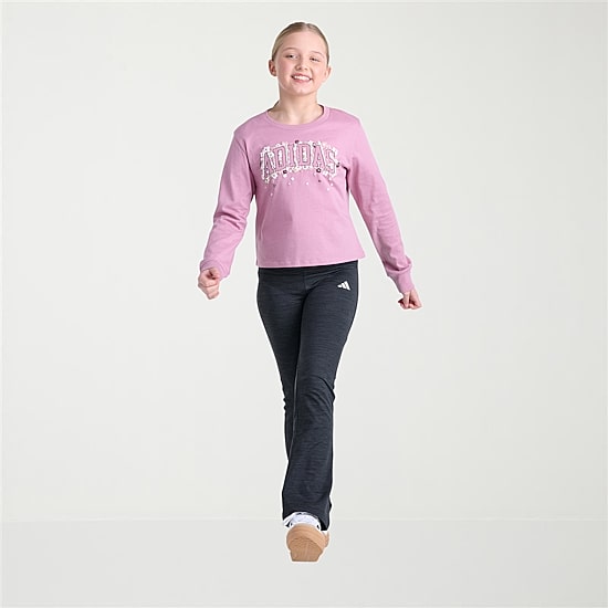 adidas Big Kid Girls Crew Neck Long Sleeve Active T-Shirt