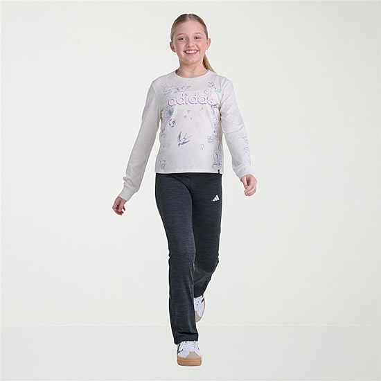 adidas Big Kid Girls Crew Neck Long Sleeve Active T-Shirt
