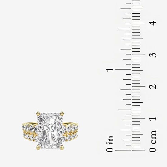 Grown Gorgeous (F / Vs2) Womens 6 1/10 Ct. T.W. Lab Grown White Diamond 14K Gold Rectangular Side Stone Bridal Set