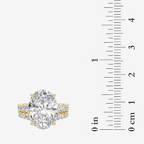 Grown Gorgeous (F / Vs2) Womens 7 1/5 Ct. T.W. Lab Grown White Diamond 14K Gold Oval Side Stone Bridal Set