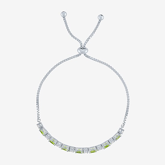Gemstone Pure Silver Over Brass Bolo Bracelet