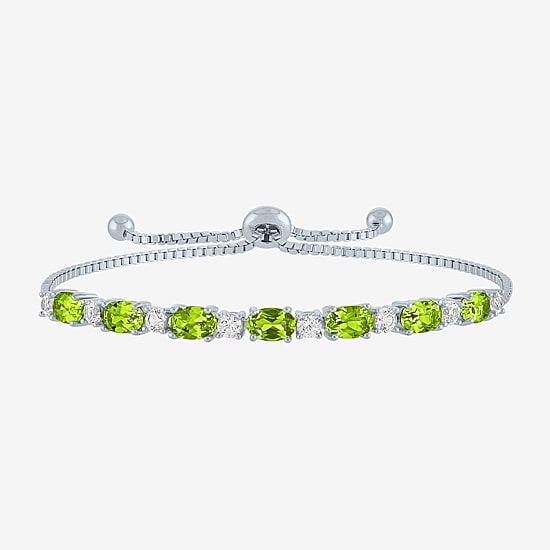 Gemstone Pure Silver Over Brass Bolo Bracelet