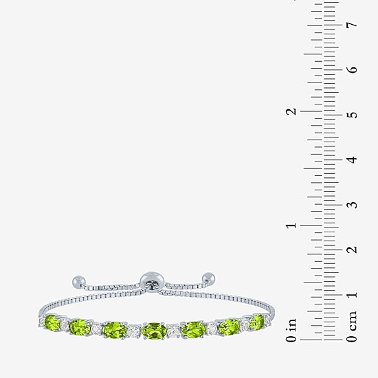 Gemstone Pure Silver Over Brass Bolo Bracelet