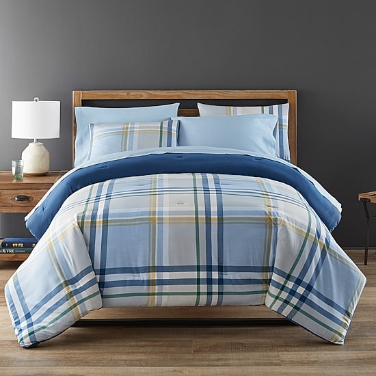 Home Expressions Callum Plaid Complete Bedding Set with Sheets