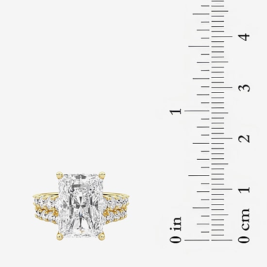 Grown Gorgeous (F / Vs2) Womens 7 1/5 Ct. T.W. Lab Grown White Diamond 14K Gold Rectangular Side Stone Bridal Set