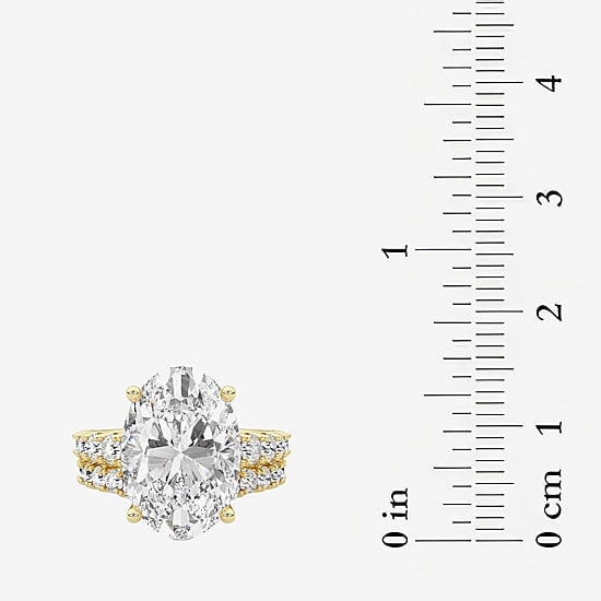 Grown Gorgeous (F / Vs2) Womens 8 1/4 Ct. T.W. Lab Grown White Diamond 14K Gold Oval Side Stone Bridal Set