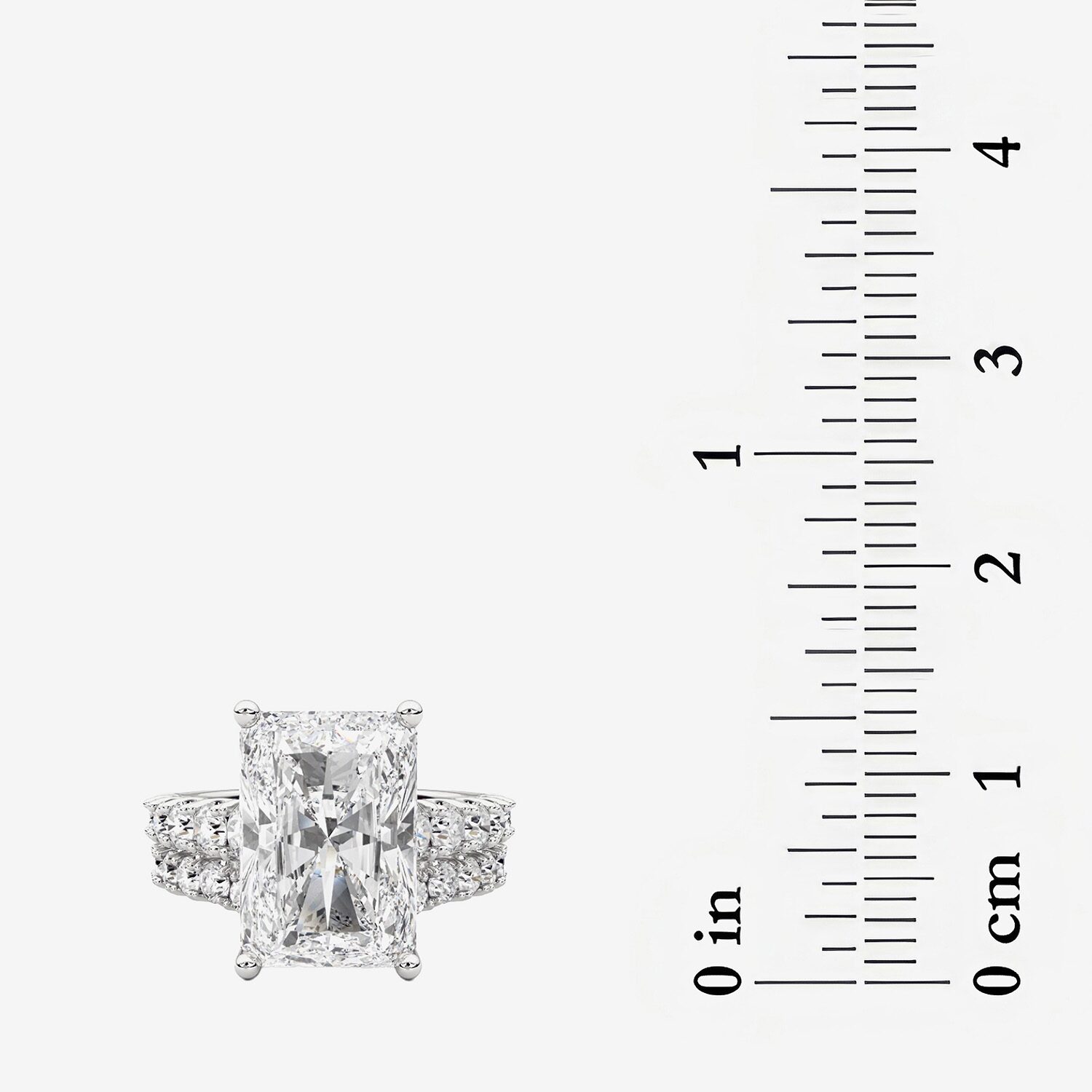 Grown Gorgeous (F / Vs2) Womens 1/ Ct. T.W. Lab White Diamond 14K Gold Rectangular Side Stone Bridal Set