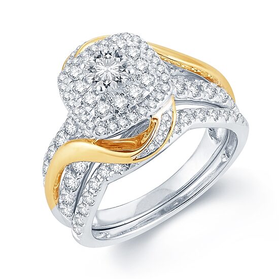 1 1/2 CT.T.W. Natural Diamond 14K Two-Tone Gold Engagement Ring