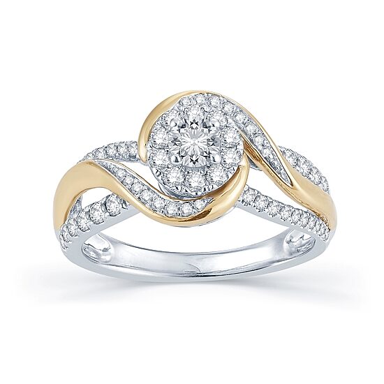 3/4 CT.T.W. Natural Diamond 14K Two-Tone Gold Engagement Ring