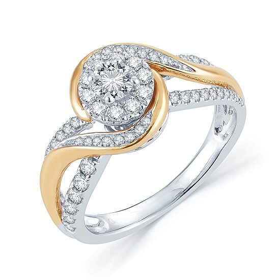 3/4 CT.T.W. Natural Diamond 14K Two-Tone Gold Engagement Ring