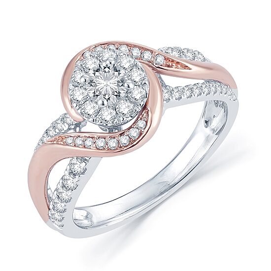 3/4 CT.T.W. Natural Diamond 14K Two-Tone Gold Engagement Ring