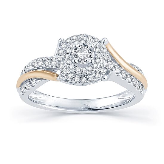 1/2 CT.T.W. Natural Diamond 14K Two-Tone Gold Engagement Ring