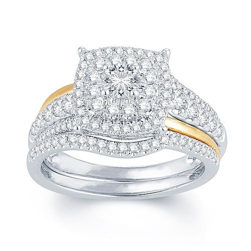 1 CT.T.W. Natural Diamond 14K Two-Tone Gold Engagement Ring, 8