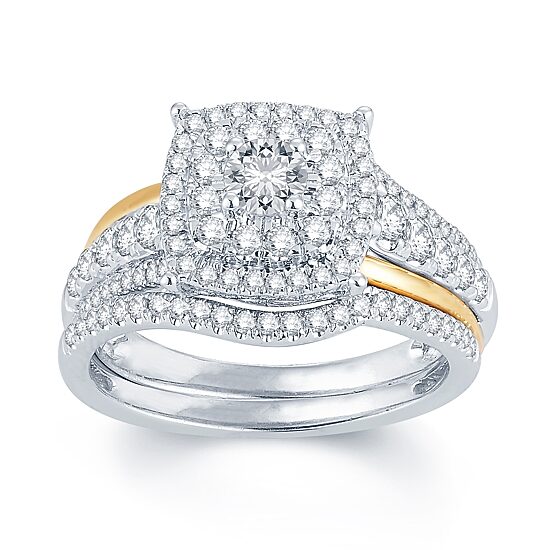 1 CT.T.W. Natural Diamond 14K Two-Tone Gold Engagement Ring