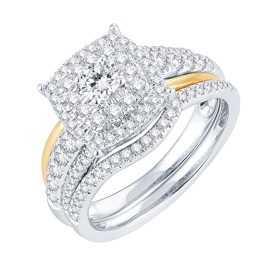 1 CT.T.W. Natural Diamond 14K Two-Tone Gold Engagement Ring