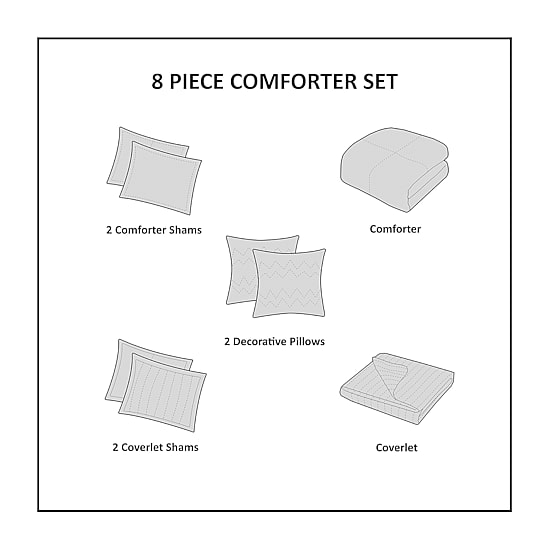 Madison Park Lexington 8-pc. Comforter and Coverlet Set