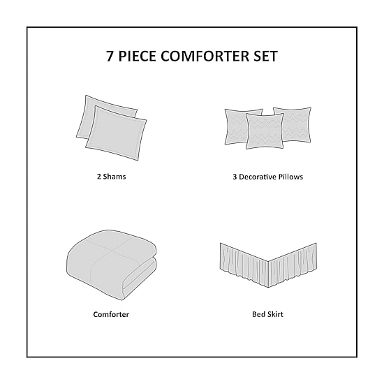 Madison Park Elicia 7-pc. Chenille Jacquard Comforter Set
