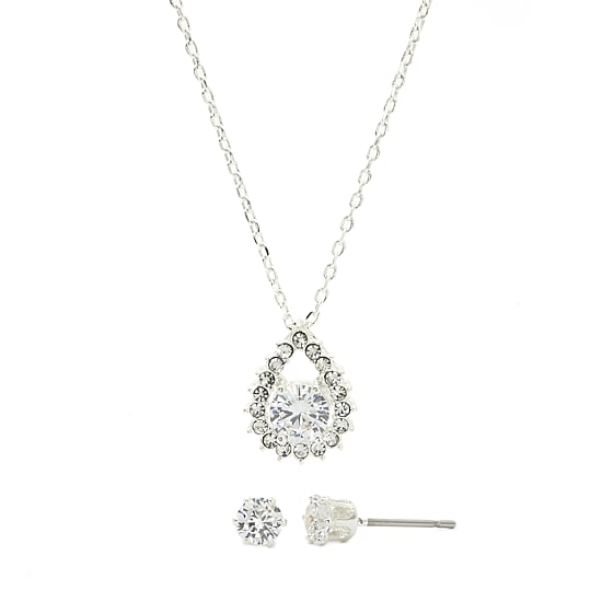 Sparkle Allure Womens 1 7/8 CT. T.W. Pure Silver Over Brass 2-pc. Jewelry Set