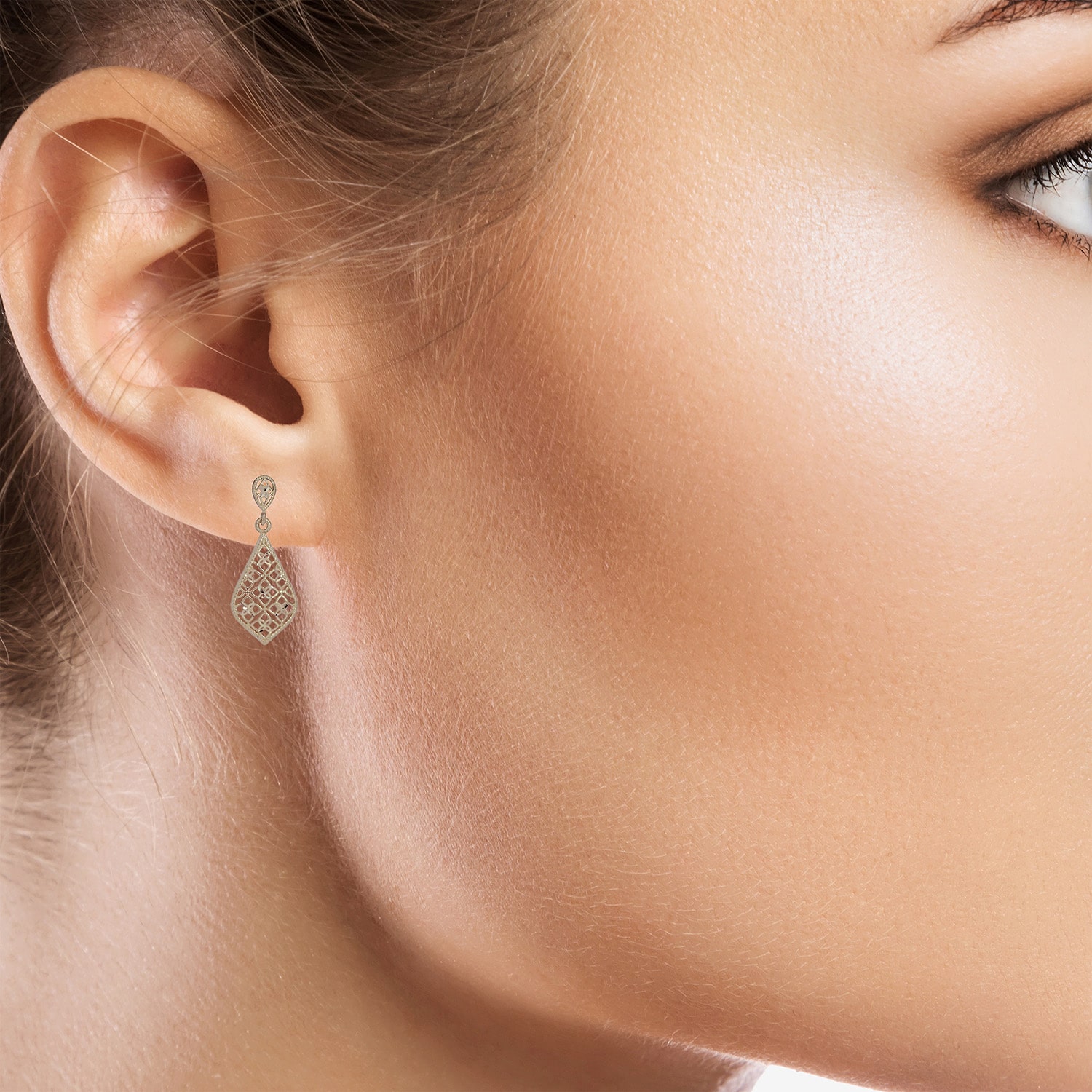 Womens 14K Gold Drop Earrings