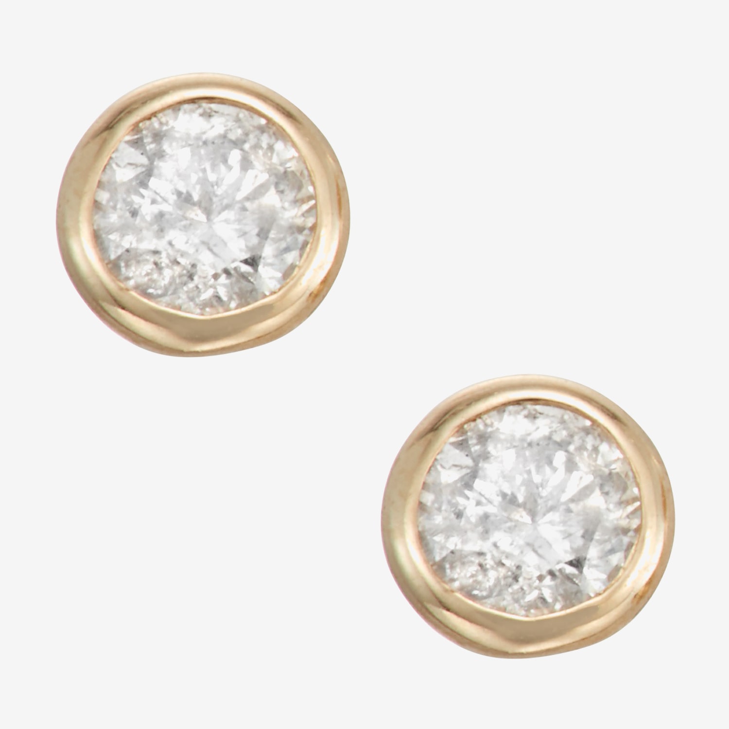 1/10 CT. T.W. Natural White Diamond 14K Gold 3.7mm Stud Earrings