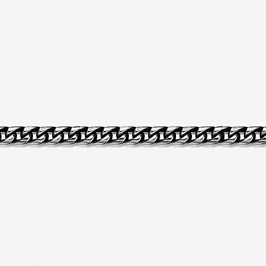 Mens Stainless Steel & Black IP 8mm Foxtail Chain Necklace