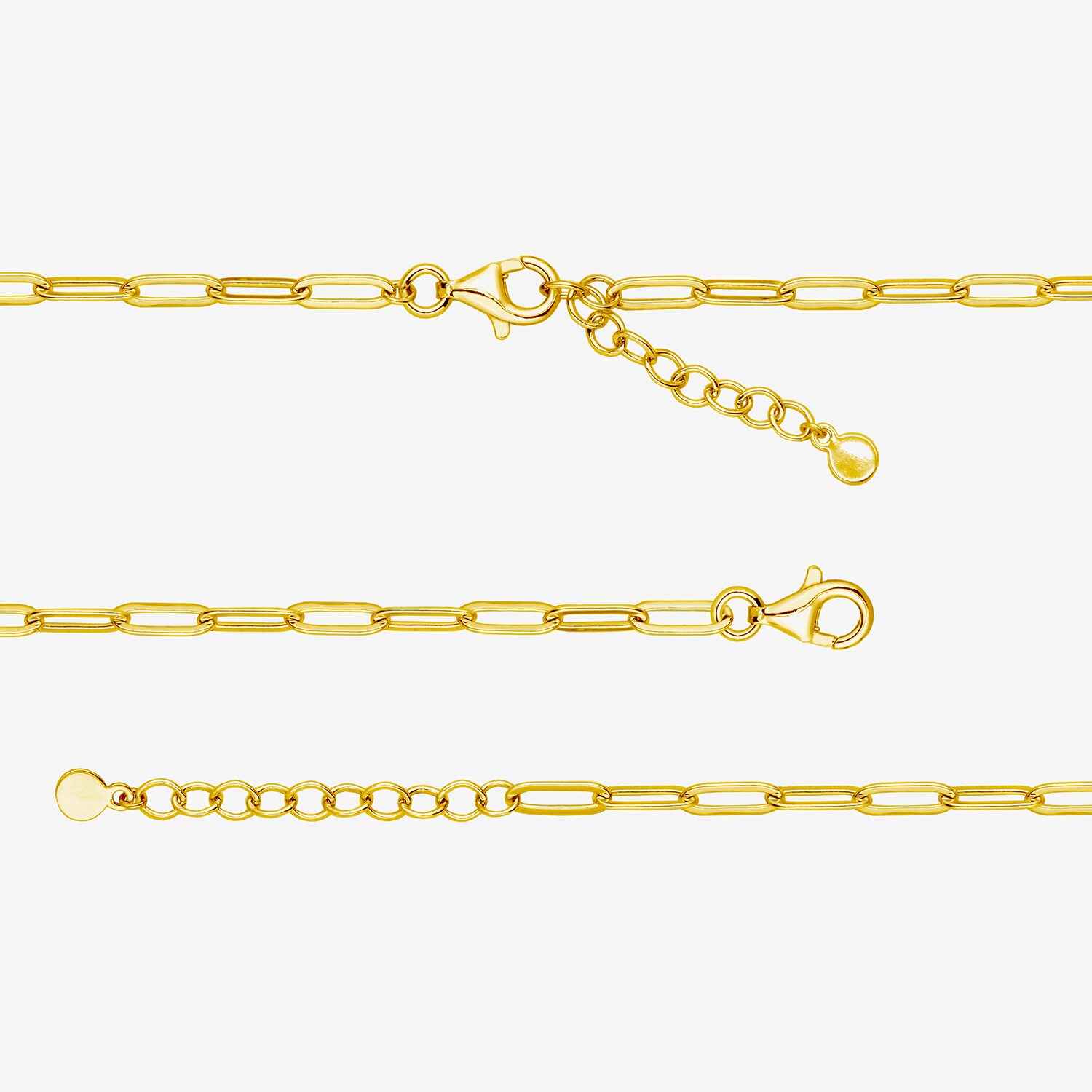 Paris 1901 By Charles Garnier Womens 18K Gold Over Silver Solid Cross 7 Inch Link Bracelet