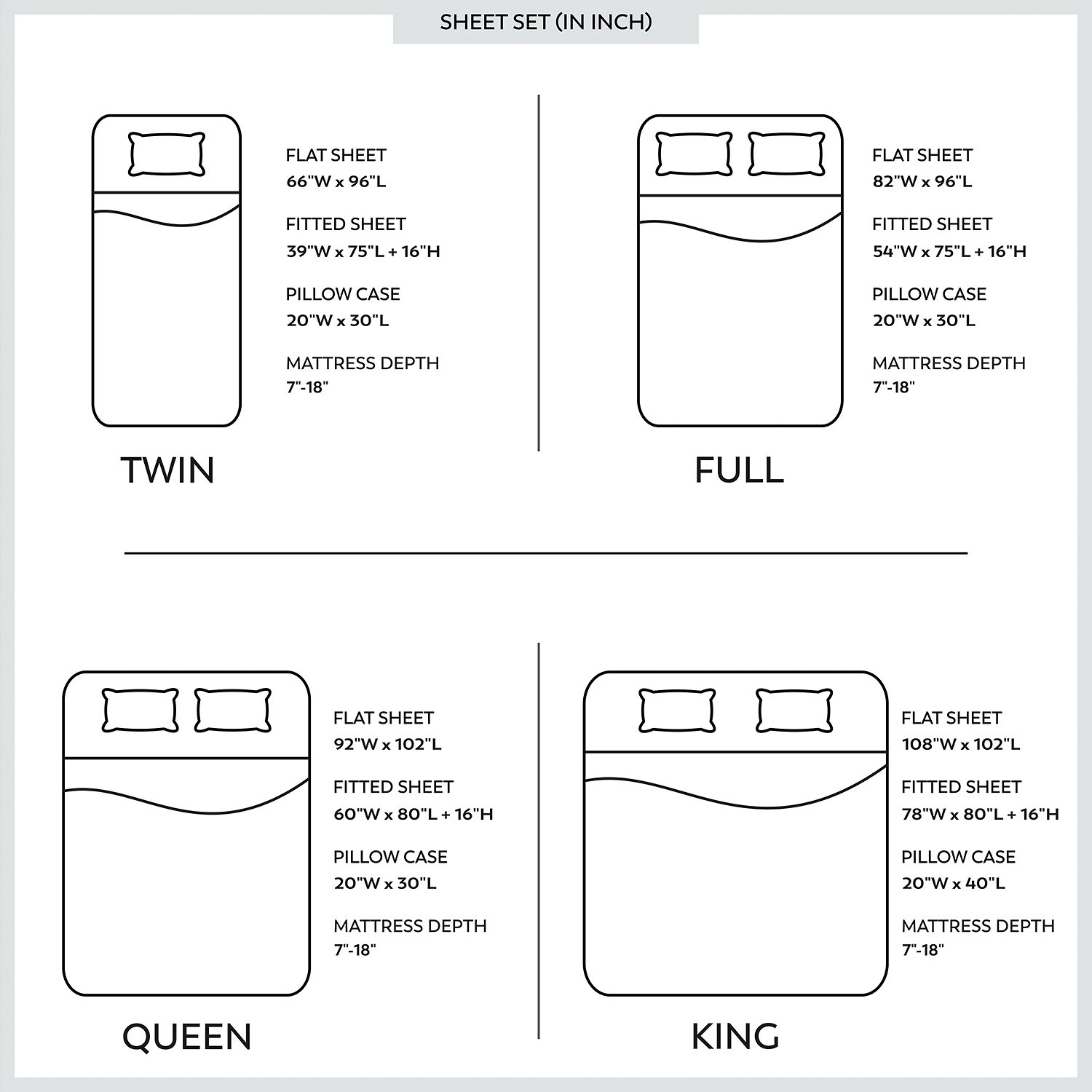 Purity Home 100% Cotton Ultra-Soft & Silky, Wrinkle-Resistant Sheet Set Pillowcases