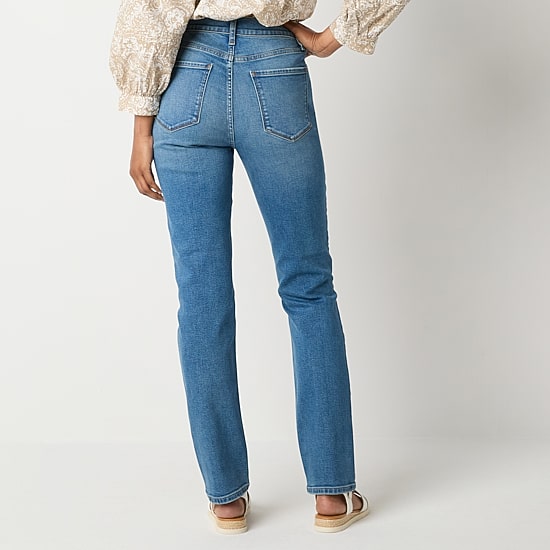 a.n.a Womens High Rise Straight Leg Jean