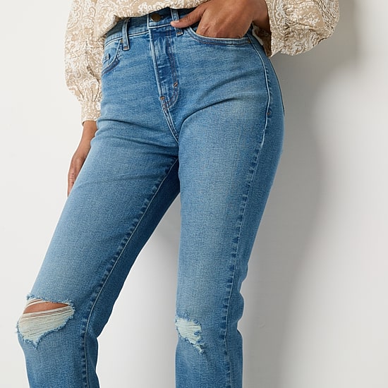 a.n.a Womens High Rise Straight Leg Jean