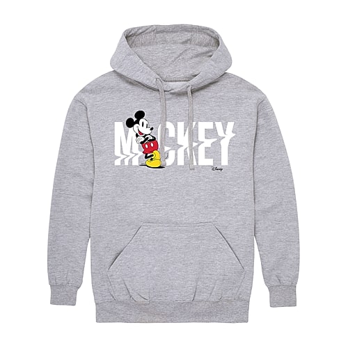 Novelty Mens Long Sleeve Mickey Mouse Hoodie, Xx-large, Gray