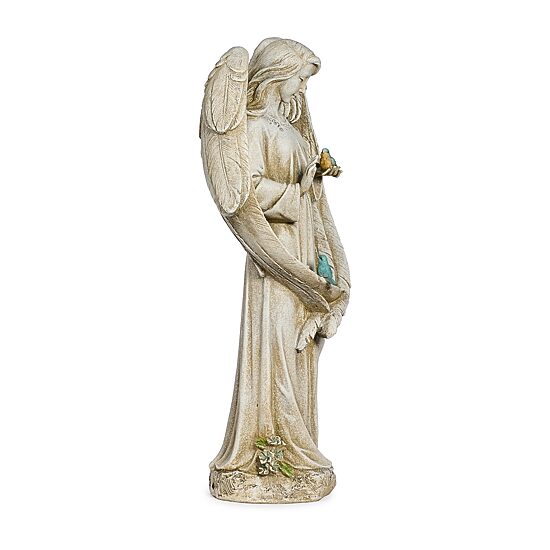 Roman 20in Angel With Birds Statue