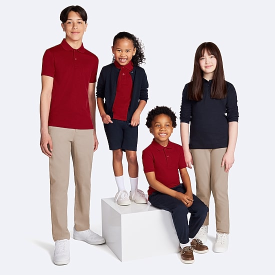 IZOD Little & Big Kid Girls Long Sleeve Regular Fit Stretch Fabric Polo Shirt
