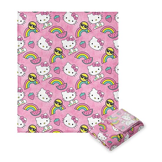 Northwest Hello Kitty Tie Dye Rainbow 50x70 Hello Kitty Lightweight Throw