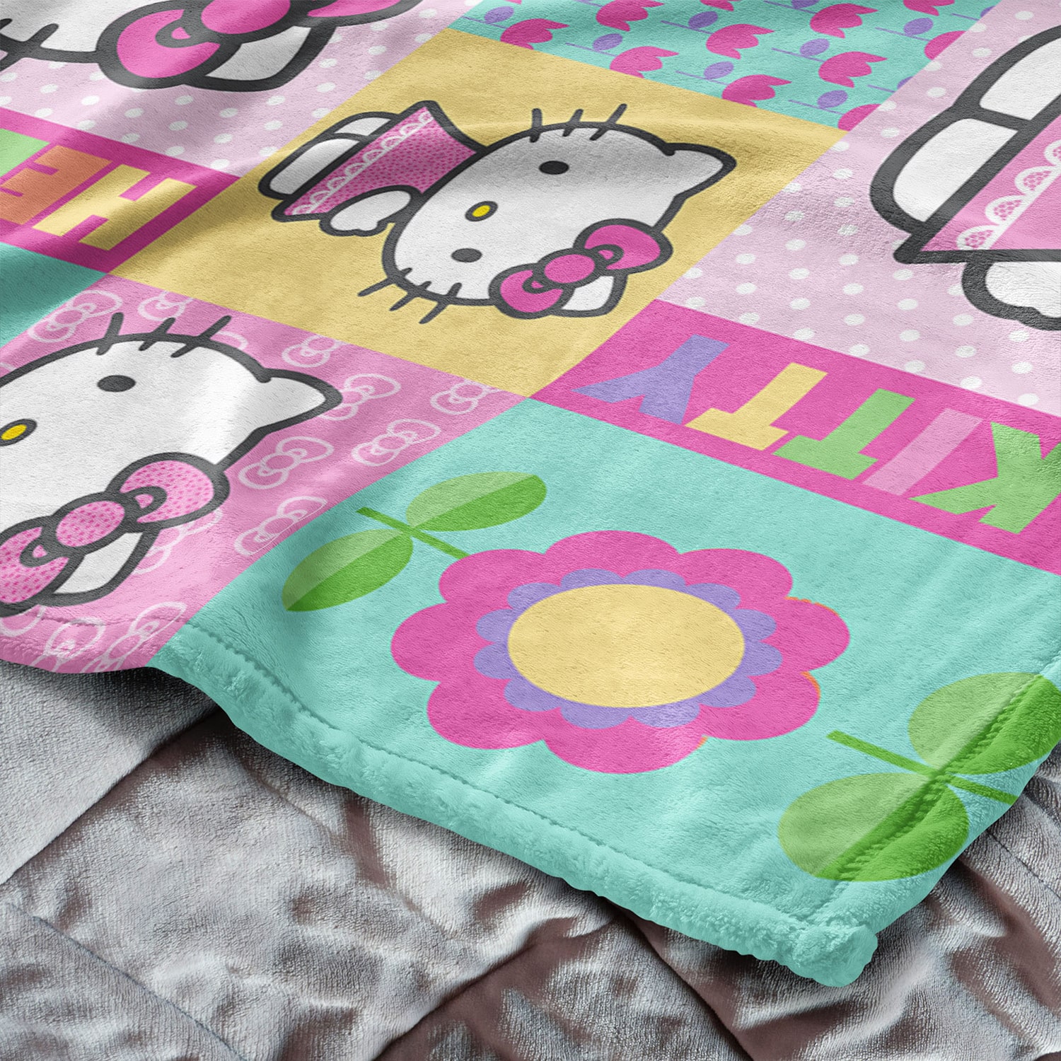 Northwest Hello Kitty Spring Patchwork 50x70 Hello Kitty Lightweight Throw