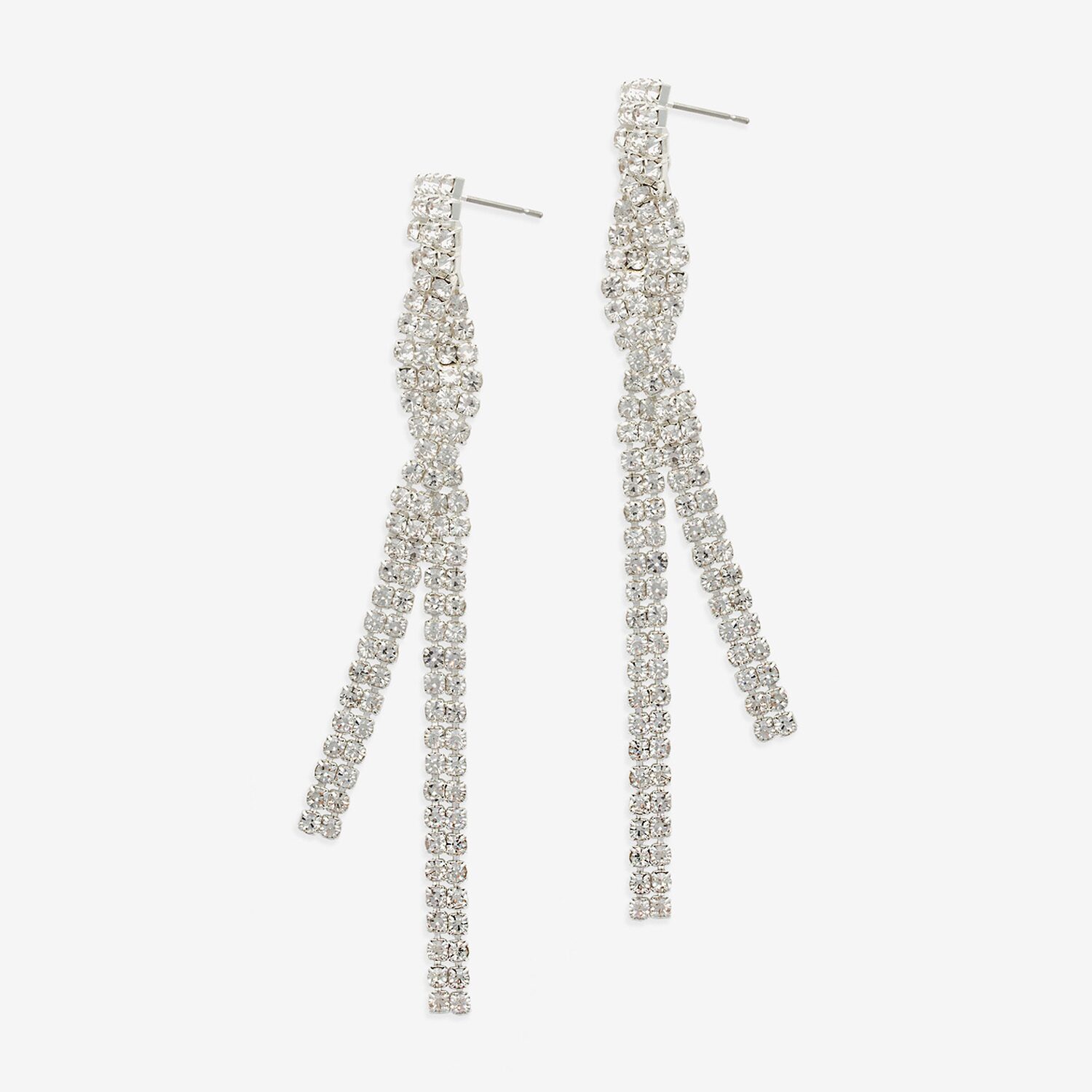 Bijoux Bar Silver Tone Womens Glass Drop Earrings