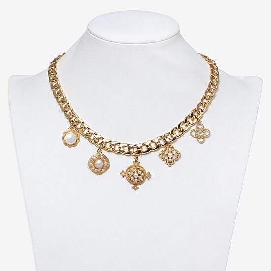 Bijoux Bar Gold Tone Womens 17 Inch Collar Necklace