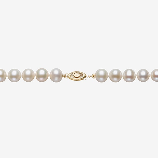 Cultured Freshwater Pearl 18 Inch Strand Necklace in 14K Gold