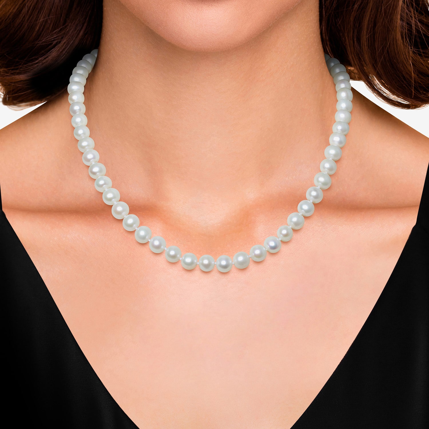 Cultured Freshwater Pearl 18 Inch Strand Necklace in 14K Gold
