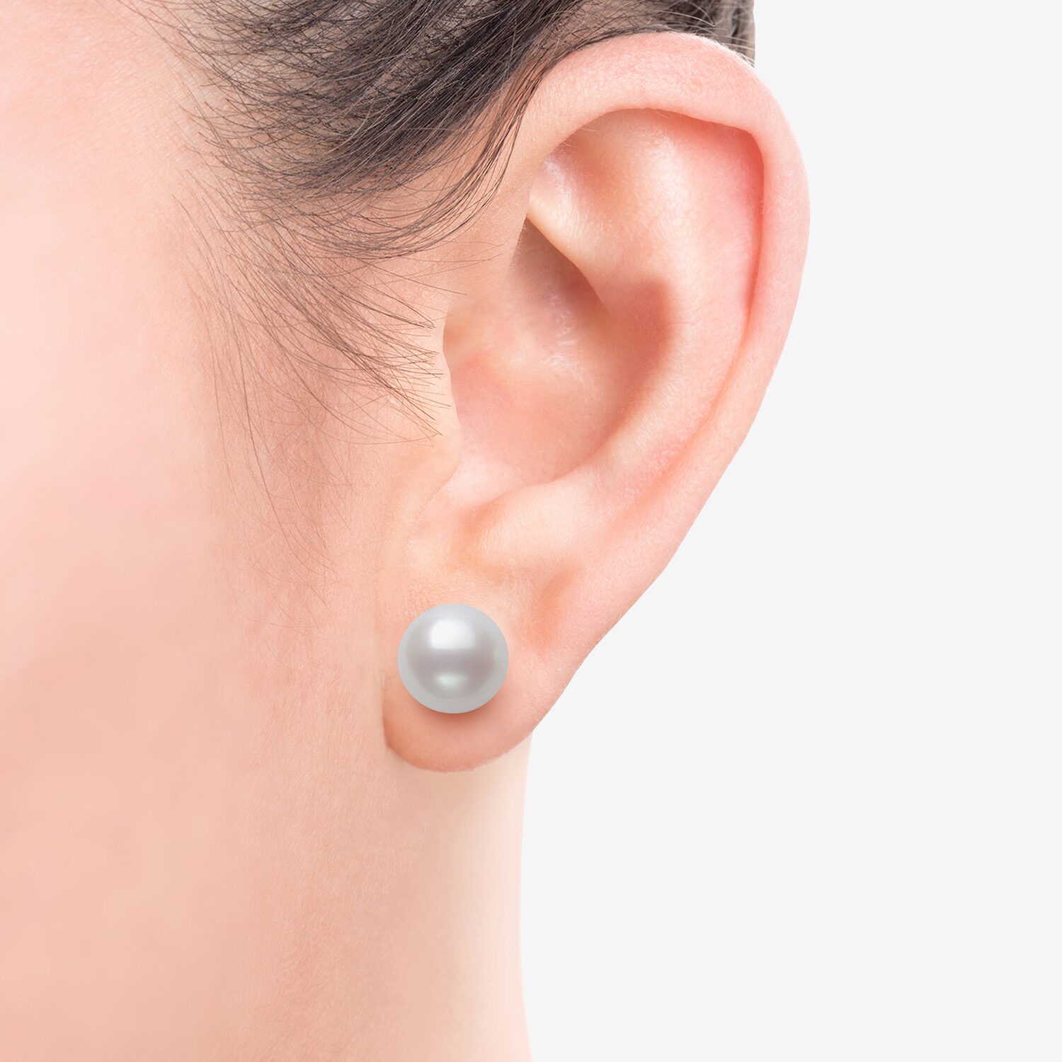 Sofia White Cultured Freshwater Pearl 10K Gold 9mm Ball Stud Earrings