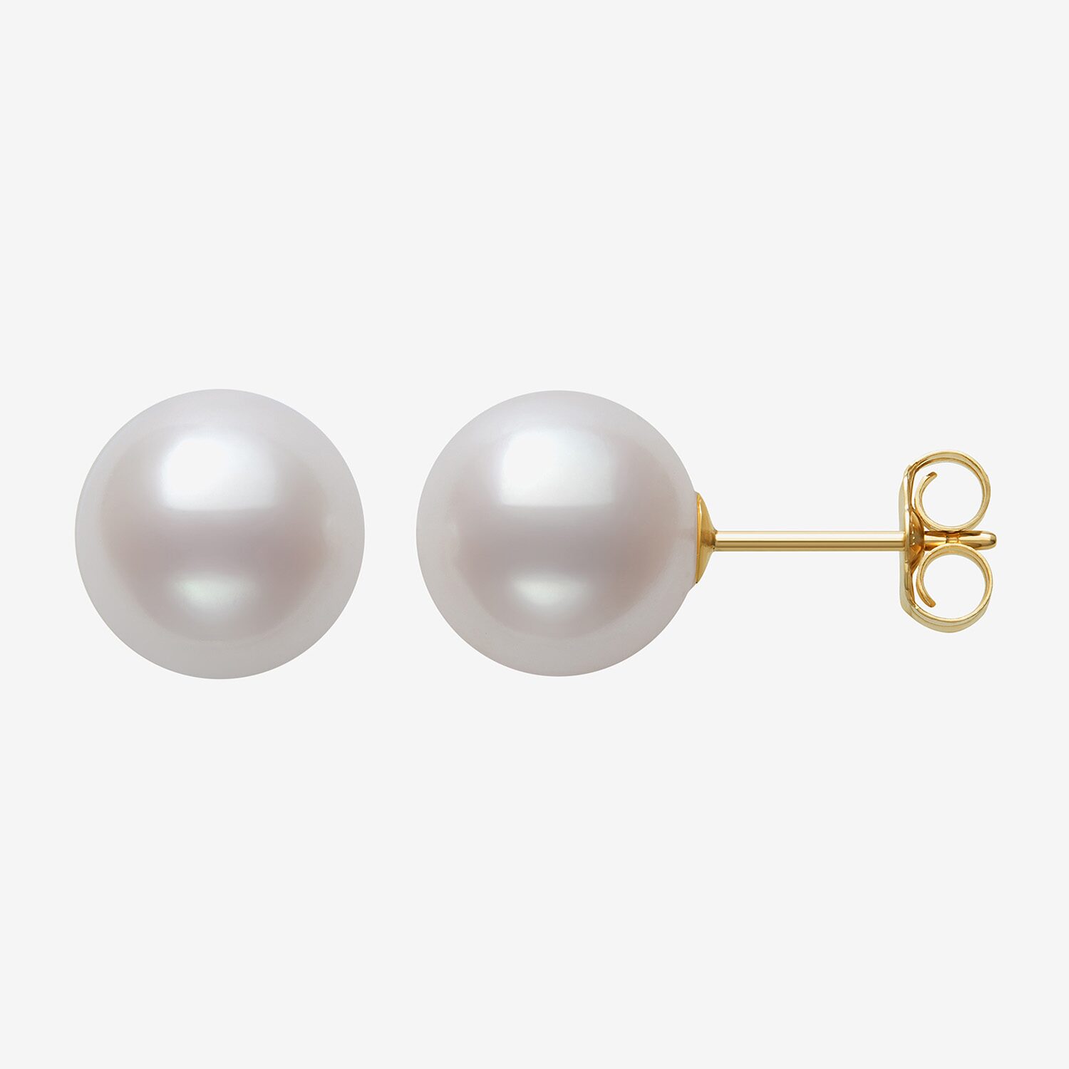 Sofia White Cultured Freshwater Pearl 10K Gold 9mm Ball Stud Earrings