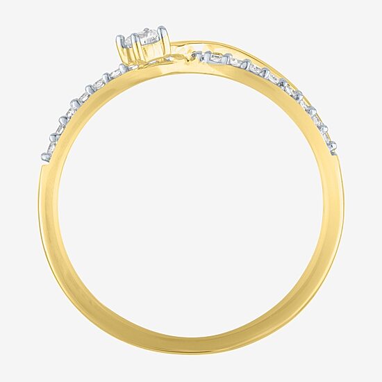 (Gh / Si2 I1) Womens 1/6 CT. T.W. Lab Grown White Diamond 10K Gold Delicate Stackable Ring