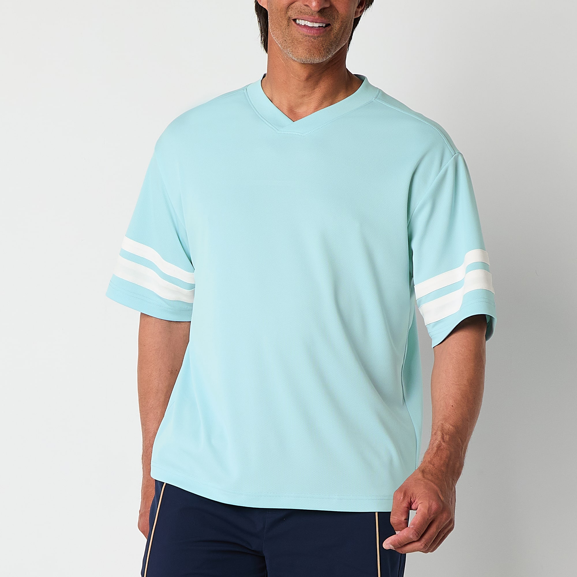 Xersion Mesh Mens V Neck Short Sleeve Quick Dry Active T-Shirt