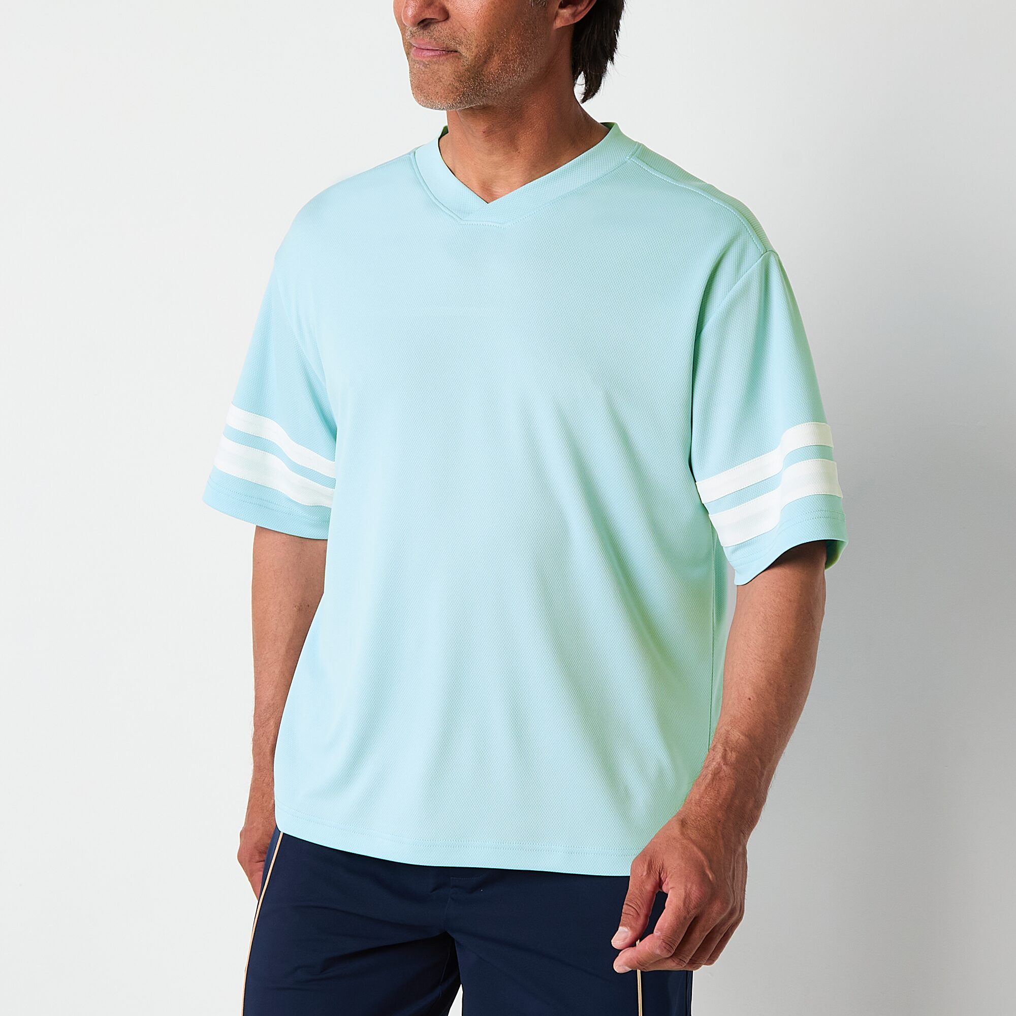 Xersion Mesh Mens V Neck Short Sleeve Quick Dry Active T-Shirt
