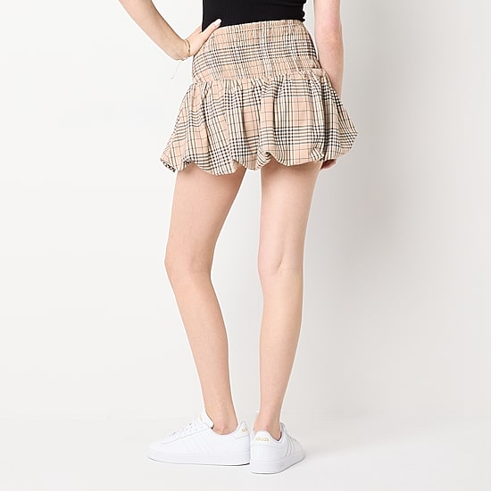 Arizona Womens Juniors Low Rise Midi Pleated Skirt