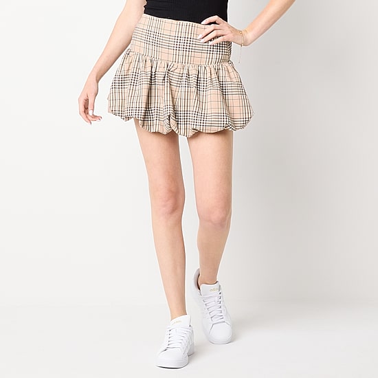 Arizona Womens Juniors Low Rise Midi Pleated Skirt