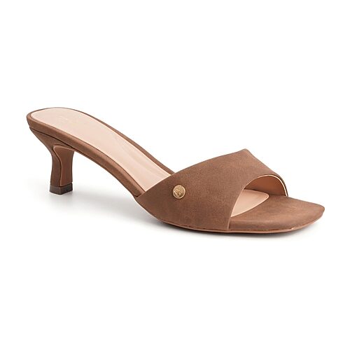 New York & Company Womens Gaia Slide Sandals, 8 Medium, Brown