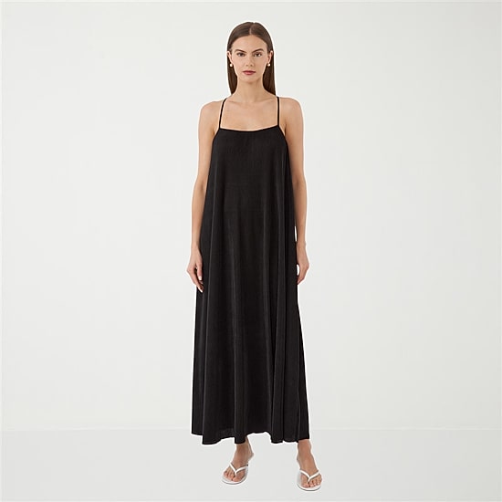 RM Rebecca Minkoff Womens Straight Neck Sleeveless Embellished Maxi Dress