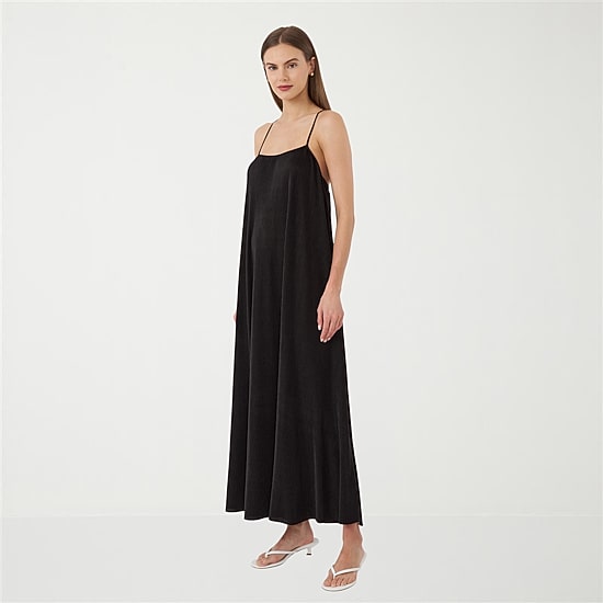 RM Rebecca Minkoff Womens Straight Neck Sleeveless Embellished Maxi Dress